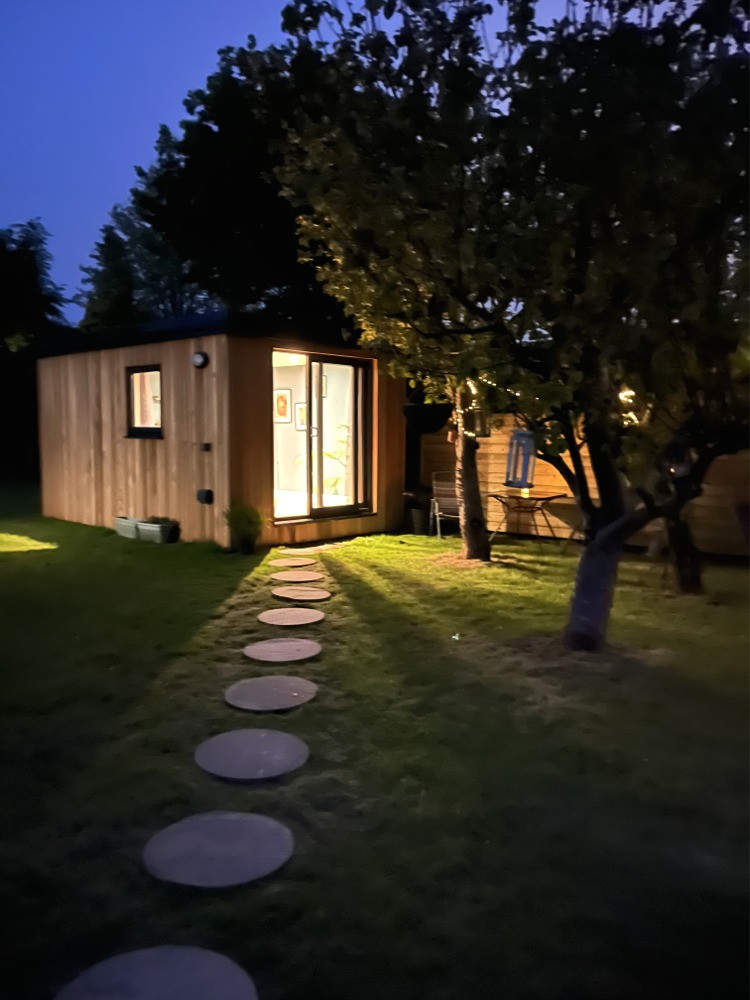 Garden Room at night - planning exemption available for garden rooms from Garden Haven Rooms, Dublin & Kildare, Ireland